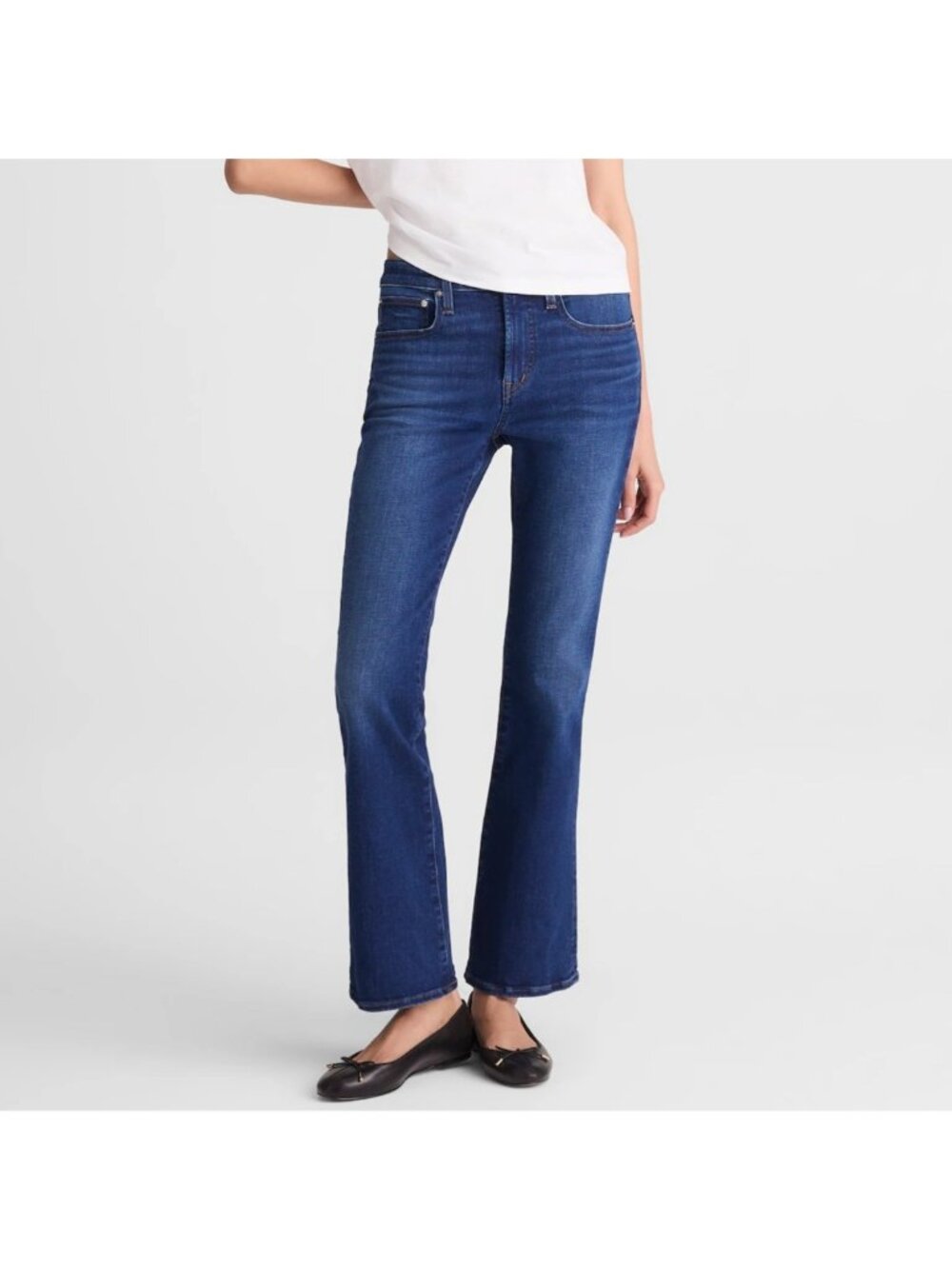 NWT Madewell Short Stretch Flare Crop Jean 25S Mid-Rise Osgoode Kick Out NZ596